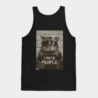 VINTAGE CAT I HATE PEOPLE Tank Top